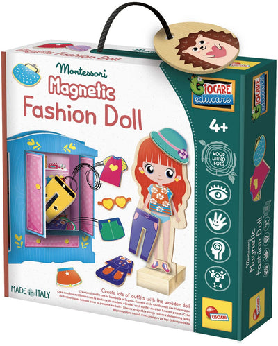 Lisciani montessori baby wood magnetic fashion doll