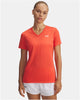 Under armour tech ssv- solid-rood dames sportshirt - venom rood - wit