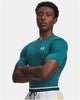 Under armour ua hg armour comp ss-grn heren sportshirt - rack groen - wit