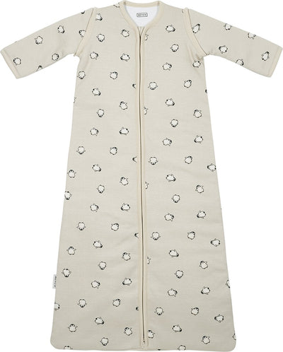Meyco baby penguin baby slaapzak met afritsbare mouwen - soft sand - 70cm - 2.5 tog