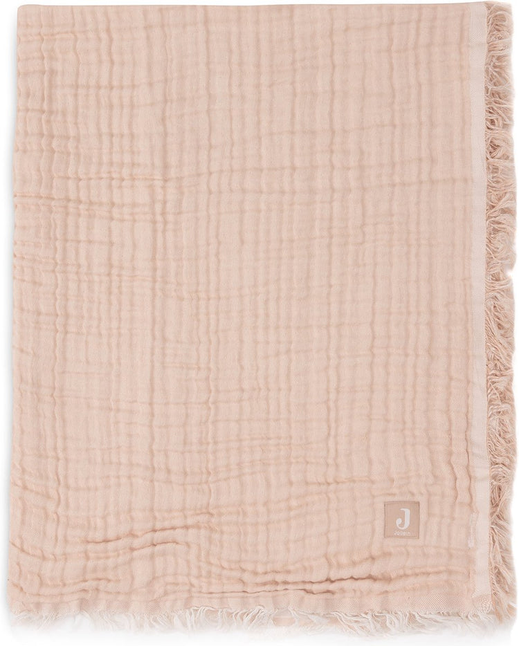 Jollein baby wiegdeken - 75x100cm - fringe - moonstone ivory - gots