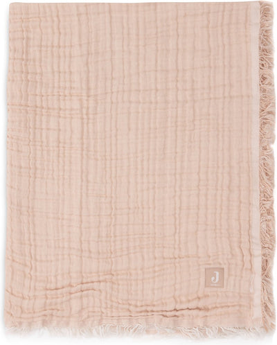 Jollein baby deken ledikant - 120x120cm - fringe - moonstone ivory - gots