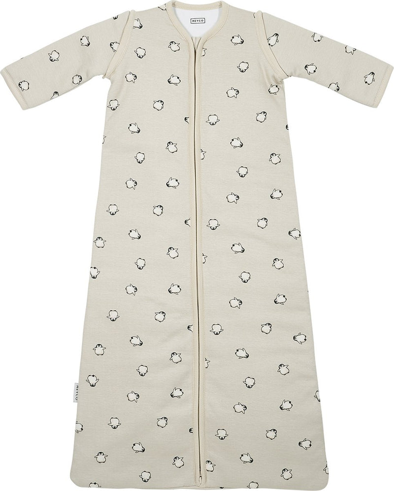 Meyco baby penguin baby slaapzak met afritsbare mouwen - soft sand - 90cm - 2.5 tog