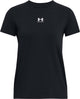 Under armour ua rival core ss-blk dames sportshirt - zwart - wit