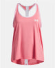 Under armour tech knockout tank-pnk meisjes sportshirt - bittersweet roze - wit
