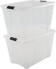Iris topbox opbergbox - 60l - kunststof - transparant - set van 2