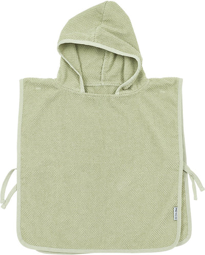 Meyco baby popcorn badponcho - soft olive - 1-3 jaar