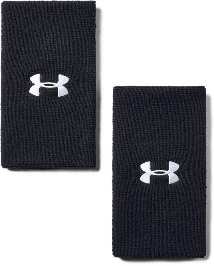 Under armour 6'' performance wb-blk unisex zweetband - zwart - wit