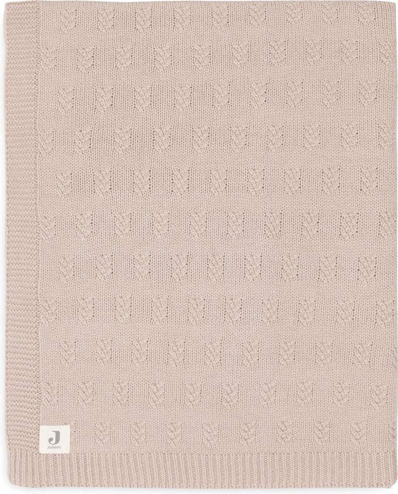 Jollein - deken ledikant 100x150cm - dekentje baby - grain knit - wild rose