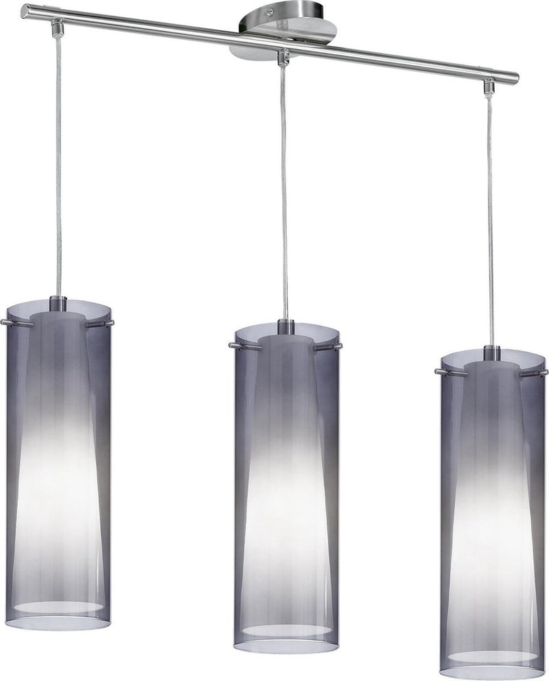 Eglo pinto nero hanglamp - 3 lichts - nikkel-mat - zwart-transparent, wit