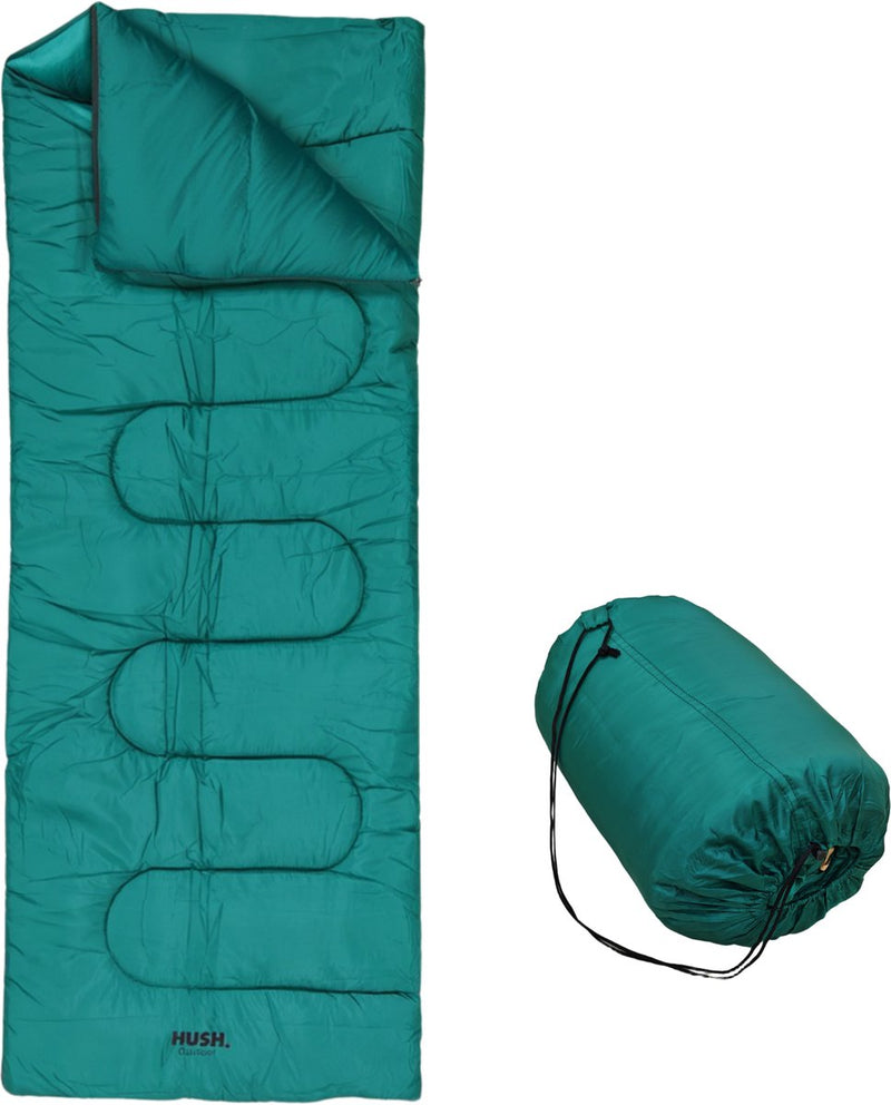 Hush. outdoor hush outdoor slaapzak - incl draagzak met handvat - extra lange rits-puller - vanaf 15 graden - 190 x 72cm
