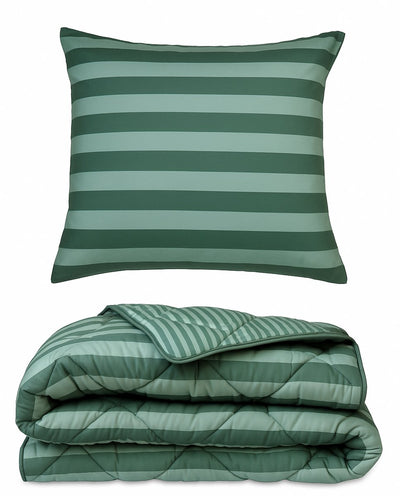 Ambiante ohana - dekbed zonder overtrek (incl. 2 kussenslopen) - 140x200 cm - groen - all year - wasbaar