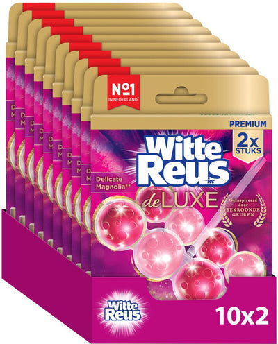 Witte reus deluxe delicate magnolia toiletblok 100g - wc blokjes - voordeelverpakking - 2x10 stuks