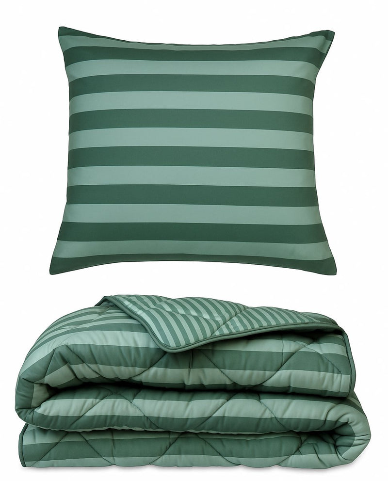 Ambiante ohana - dekbed zonder overtrek (incl. 2 kussenslopen) - 140x200 cm - groen - all year - wasbaar