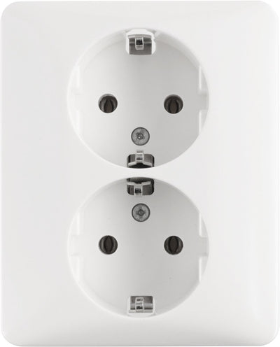 Peha standard contactdoos inbouw - 2-voudig - randaarde - polarwit