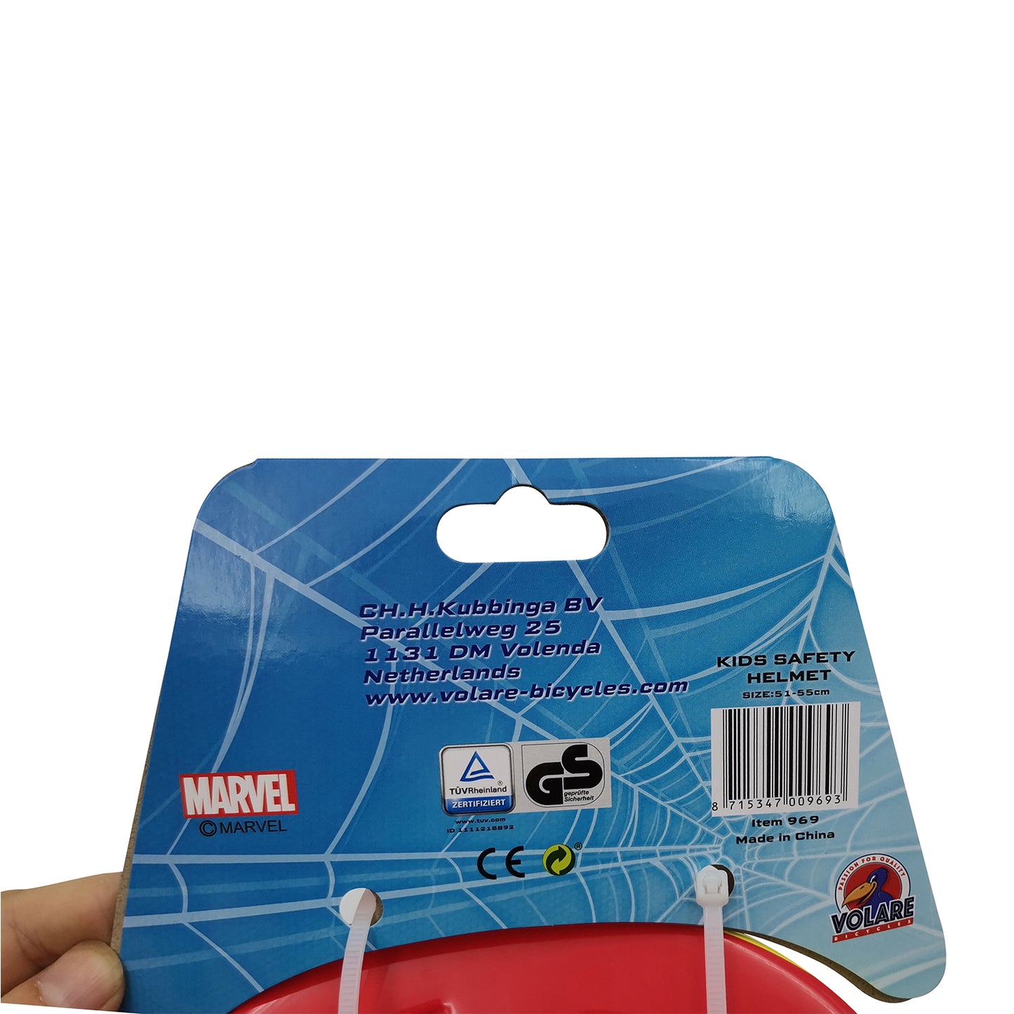 fietshelm Spider-Man jongens 51-55 cm Blauww rood