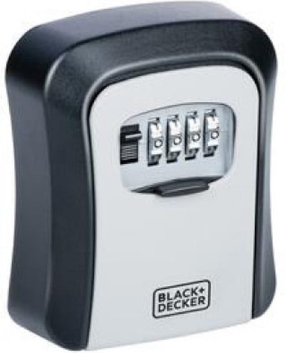 Black+decker black decker sleutelkluis met cijferslot - zwart - staal - muur montage incl. schroeven - 12 x 9 x 4 cm