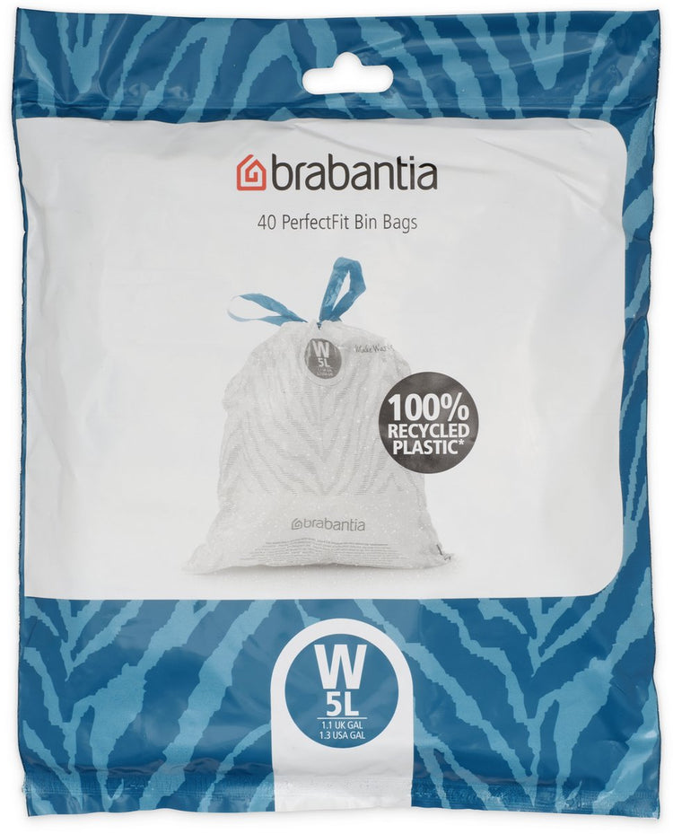 Brabantia perfectfit vuilniszakken - 5 l - code w - 40 stuks