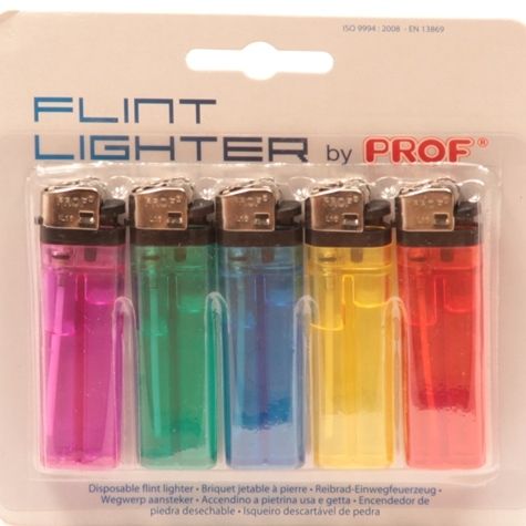 Aansteker 5 delig op kaart *