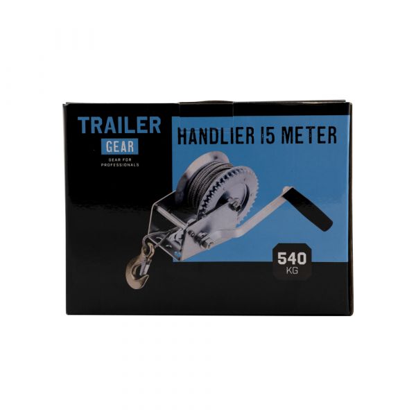 Trailergear handlier + kabel+haak, 540 kg.