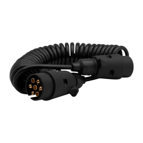 Spiraalkabel 7 p. 12v stekkers