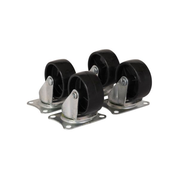 Trailergear 4 x zwenkwiel 50 mm. zwart