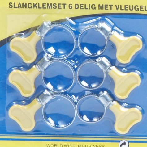 Slangklemset 6 delig met vleugel*