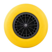Antilek kruiwagenwiel 4.00-8 pu plastic geel - afbeelding 1