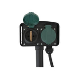 Vb extend dubbele tuincontactdoos op spies - 10 meter geaard snoer - zwart groen - afbeelding 2