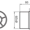 Buisventilator 125 mm basic wit