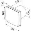 Ventilator 100 mm silent met timer. vochtsensor - wit