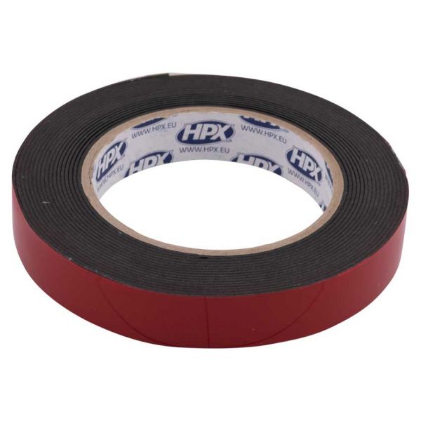 Hpx producten dubbelzijdig plakband max power outdoor zwart 19mm x 5m