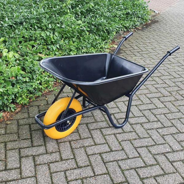 Kruiwagen kunststof zwarte bak 85 liter hq anti-lek