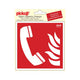 Sticker telefoon voor brandalarm - 150x150 mm.