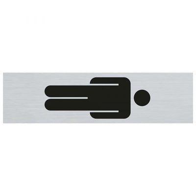 Bord alulook heren symbool staand - 165x44 mm zelfklevend.