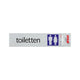 Bord alulook toiletten - 165x44 mm zelfklevend.