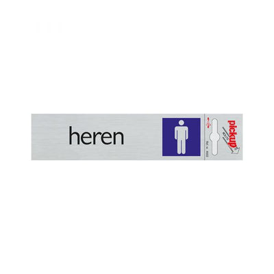 Bord alulook heren - 165x44 mm zelfklevend.