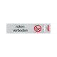 Bord alulook roken verboden - 165x44 mm zelfklevend.