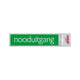 Bord alulook nooduitgang groen - 165x44 mm zelfklevend.