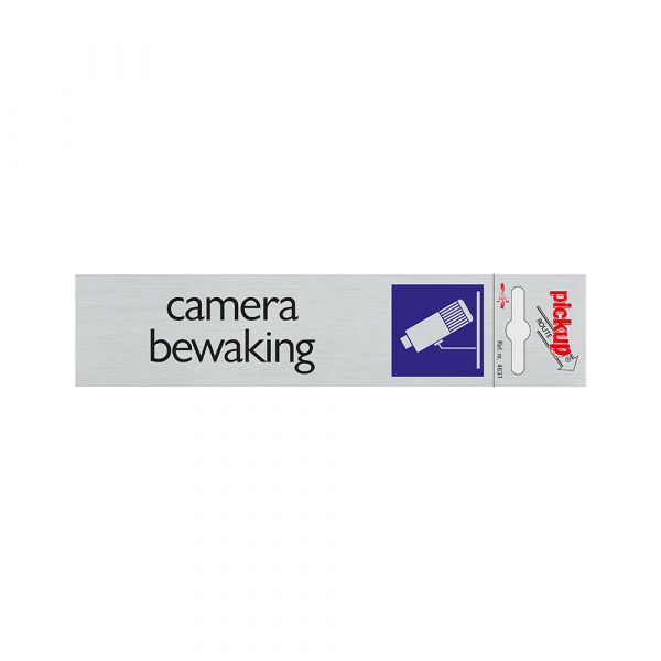 Bord alulook camerabewaking - 165x44 mm zelfklevend.