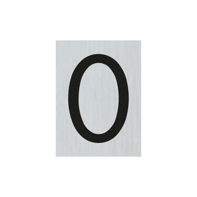 Bord alulook cijfer 0 - 44x60 mm zelfklevend.