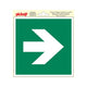 Sticker vluchtweg pijl recht - 200x200 mm.