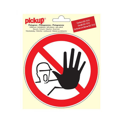 Sticker verboden voor onbevoegden - 150 mm rond.