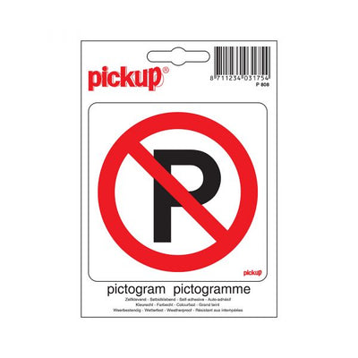 Sticker verboden te parkeren - 100x100 mm.