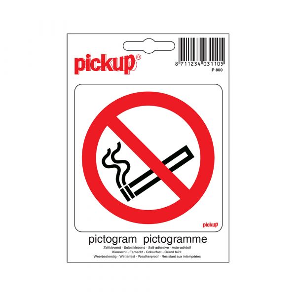 Sticker verboden te roken - 100x100 mm.