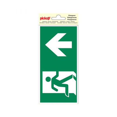 Sticker nooduitgang rechtdoor - 100x200 mm.