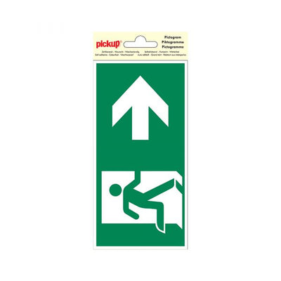 Sticker nooduitgang rechts - 100x200 mm.