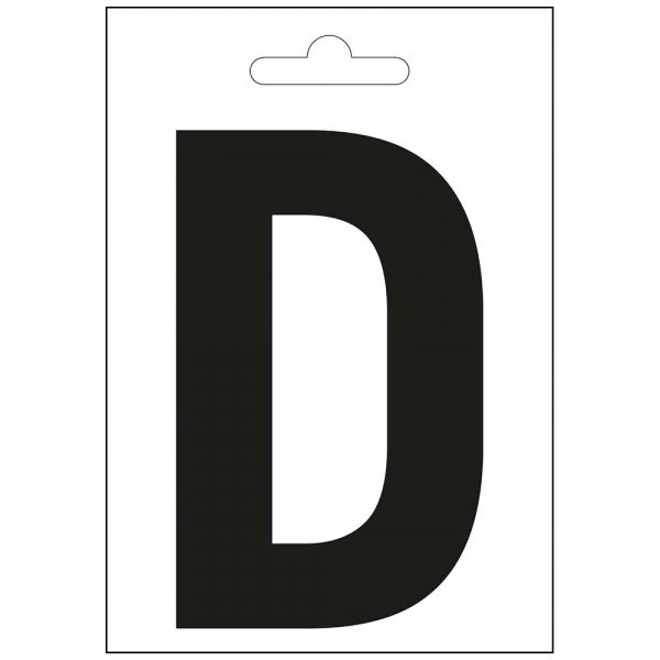 Nautic letter d zwart 100 mm.
