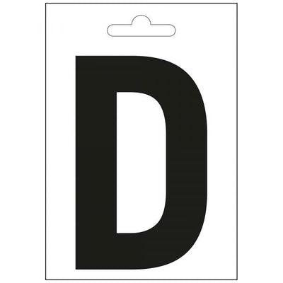 Nautic letter d zwart 100 mm.