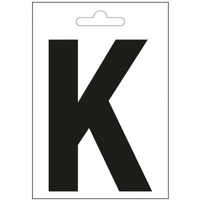 Nautic letter k zwart 100 mm.